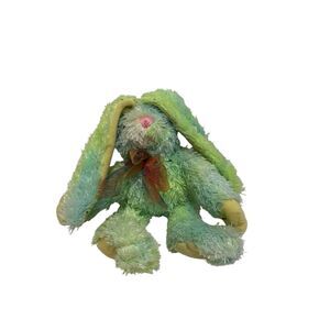 Atico International Green Tie Dye Fuzzy Bunny Rabbit Plush 7" Stuffed Animal